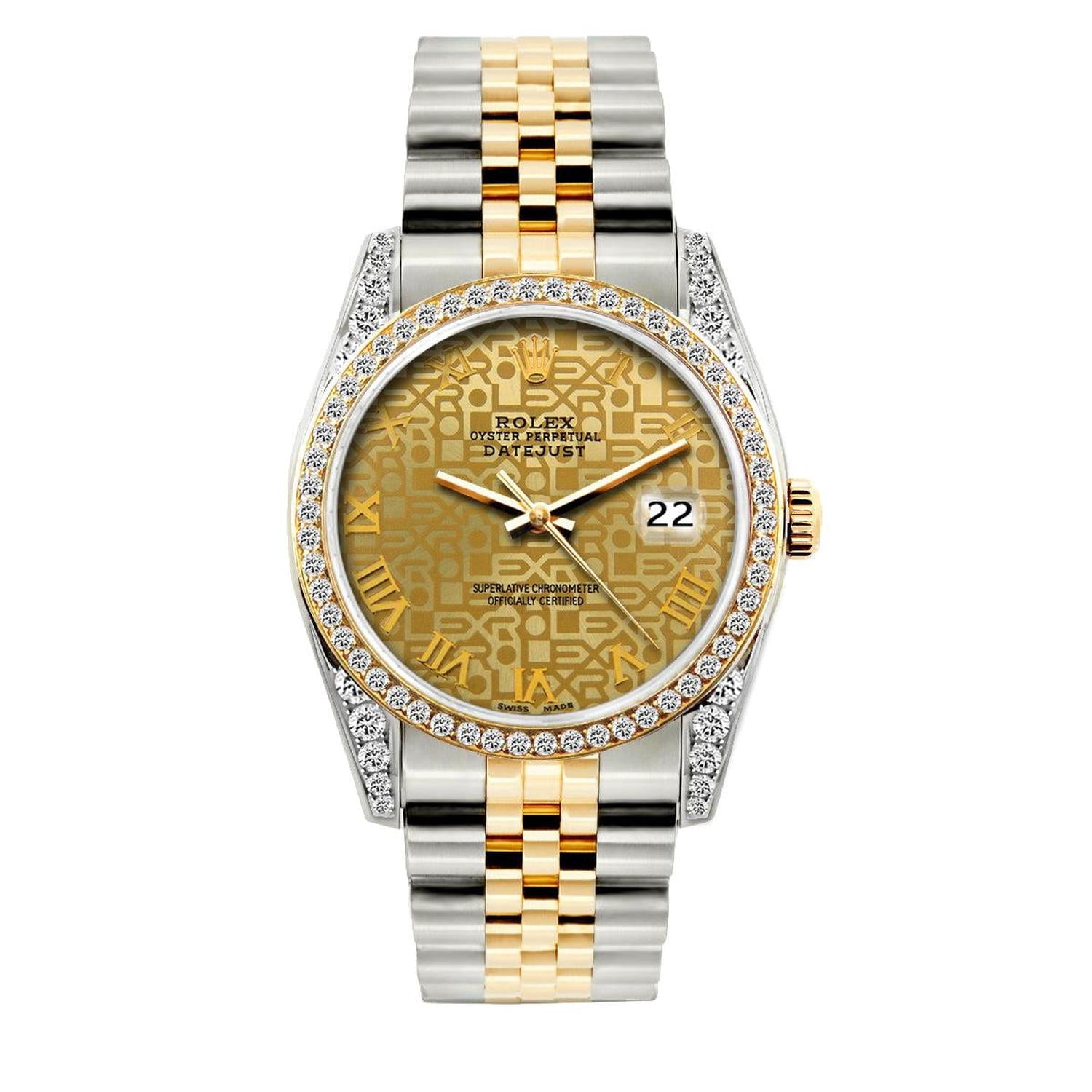Pre-Owned Rolex Datejust 36MM 16233 Champagne Pattern Roman Dial ...