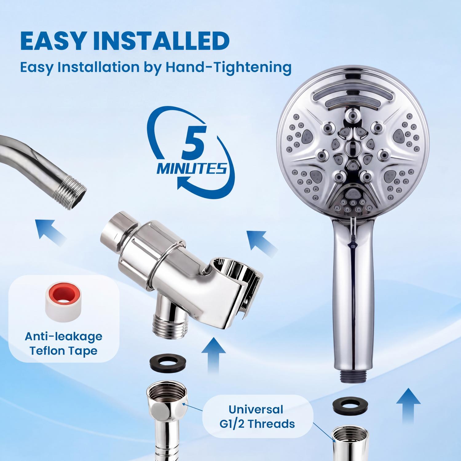 Atupen 10-Mode Shower Head with Handheld and Stainless Steel Hose photo 5