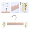 thumbnail image 3 of REGALWOVEN 10 Pack Wood Hangers with Pinch Clips Self-Assembly, Durable 360-degree Space Saving Clothes Hangers for Clothing, Pants Gold, 3 of 6