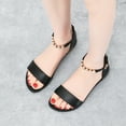 thumbnail image 4 of women ankle strap flat sandals Petite Foot Metal Decoration, 4 of 11