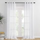 thumbnail image 1 of Cortina Transparente Blanca - Cortinas De Voile con Ojales para Ventana con Patrón Cruzado Decoración del Hogar Filtrado De Luz Boda Semitransparente Suave, L 132 X H 240 Cm, 2 P, 1 of 5
