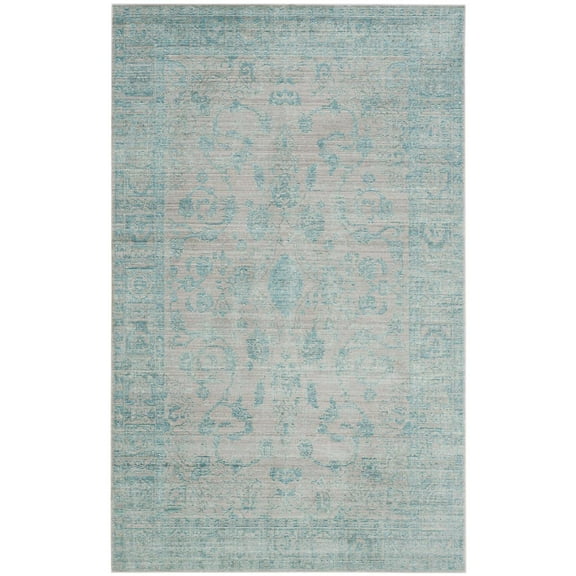 SAFAVIEH Valencia Briar Traditional Polyester Area Rug, Blue/Multi, 8' x 10'