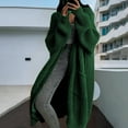 thumbnail image 4 of Breezora Women's Long Knitted Cardigan Jacket Loose Fit Comfortable Lazy Style Long Sleeve Casual Cover Up S Size Green, 4 of 4