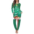 thumbnail image 2 of Conjunto de pijama elegante con estampado navideño para mujer, ropa de dormir femenina de manga larga, Jersey cómodo, ropa de estar por casa, Otoño e Invierno, 2 of 4