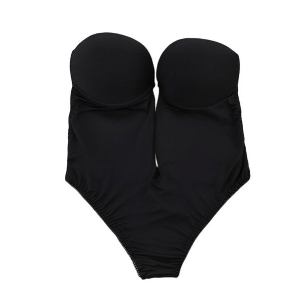 Xmarks Women's Backless Shapewear U Plunge Seamless Thong Full Lace Bodysuit Deep V Neck Body