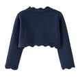 thumbnail image 5 of CPNG Toddler Girls Knit Open Front Shrug Long Sleeve Lace Bolero Cardigan Sweater Kids Cute Shawl Jacket with Button Closure Dress Cover Up Streewear, 5 of 5