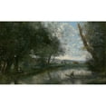 thumbnail image 3 of Jean-Baptiste-Camille Corot 18x12 Black Modern Framed Museum Art Print Titled - Landscape (1865), 3 of 5