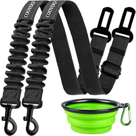 COOYOO Dog Seat Belt,2 Packs Retractable Dog Car Seatbelts Adjustable Pet Seat Belt for Vehicle Nylon Pet Safety Seat Belts Heavy Duty & Elastic & Durable Car Harness for Dogs