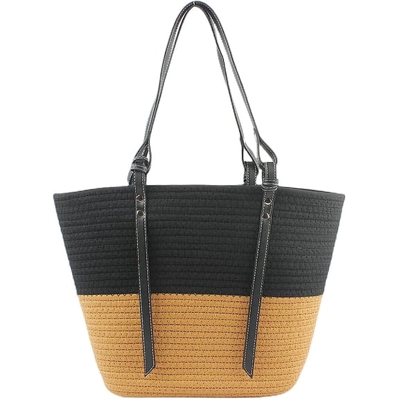 Kukuzhu Straw Tote Bag for Women Large Shoulder Bag Handwoven Handbag Purses Womens Summer Straw Beach Bag