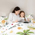 thumbnail image 4 of jejeloiu Wild Zoo Animal 7-Piece Bedding Comforter Set,Cute Elephant Lions King Bedding Sets,Hawaii Coconut Tree Bed Sheets For Girls Kids,Super Cozy Room Decor Reversible, 4 of 8