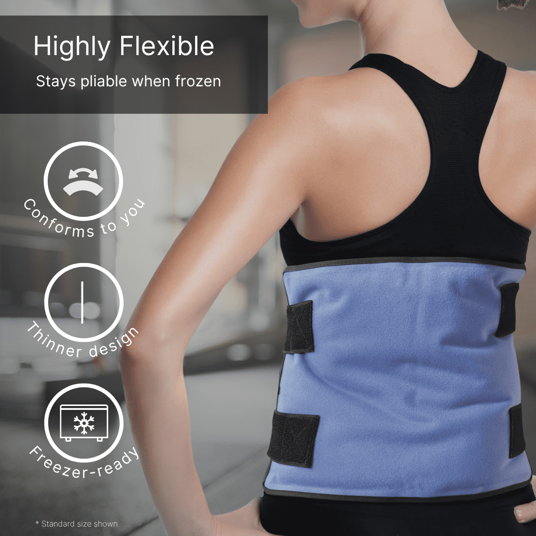 FlexiKold Gel Ice Pack with Adjustable Straps (Large 10.5” x 14.5”) – Reusable Cold Therapy Wrap for Back, Shoulder, Knee & Injury Relief by NatraCure