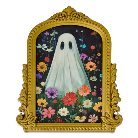 Ghost & Flowers Tabletop Decor, Multicolor, 8.35" x 7", Halloween by Way To Celebrate
