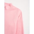 thumbnail image 4 of YIZYIF Kids Girls Long Sleeve Warm Shirt Basic Layer T-Shirt Solid Color Undershirt Thermal Tops Pink 2-3, 4 of 7