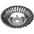 thumbnail image 1 of Cepillo redondo para desbrozadora, cabezal de cepillo para desbrozadora de 6'' para herramientas de jardinería, agricultura y césped, cepillo rotatorio de 150 x 25,4 mm con rueda de alambre de acero, 1 of 5