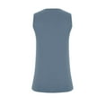 thumbnail image 3 of Jewelreauty Women Tank Tops Summer Casual Keyhole Collar Sleeveless Blouses Tee Solid Color Loose Shirts (M, Navy), 3 of 6
