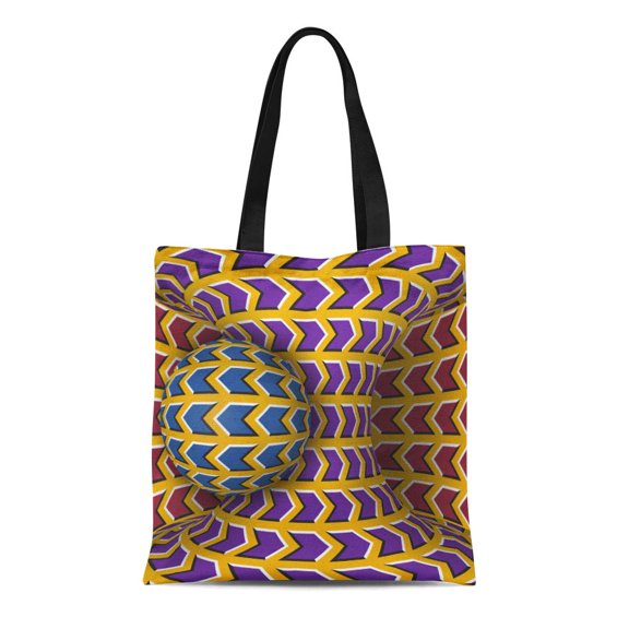 SIDONKU Canvas Tote Bag Optical Motion Sphere Are Rotation Around of Moving Hyperboloid Durable Reusable Shopping Shoulder Grocery Bag