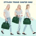 thumbnail image 3 of GPED Diaper Bag Tote, Large Capacity Baby Diaper Bag with 3 Insulated Pockets, Lightweight Travel Diaper Tote for Mom Dad, Double-Layer Work Bag for Breastfeeding Mom, Shoulder Mommy Bag(Green), 3 of 7