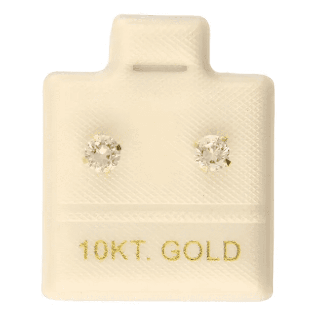 Broquel Oro 10k | Recto 3 Mm Swarovski