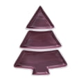thumbnail image 1 of EeaseMX Bandeja creativa de cerámica con forma de árbol de Navidad para servir dulces, aperitivos y frutas, con secciones, ideal para dulces, pasteles y frutos secos (morado)., 1 of 7