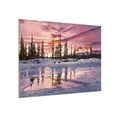 thumbnail image 2 of David Lloyd Glover 'Iced Lake At Sunset' Wood Slat Art 12x16, 2 of 5