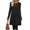 thumbnail image 3 of Fantaslook Long Sleeve Womens Dresses Fall Buttons Tunic Sweater Dress with Pockets, 3 of 9