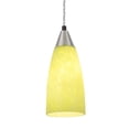 thumbnail image 3 of Aspen Creative 61104 Adjustable One-Light Mini Pendant Ceiling Light, Transitional Design in Satin Nickel Finish with Green Art Glass Shade, 3-3/4" Wide, 3 of 6