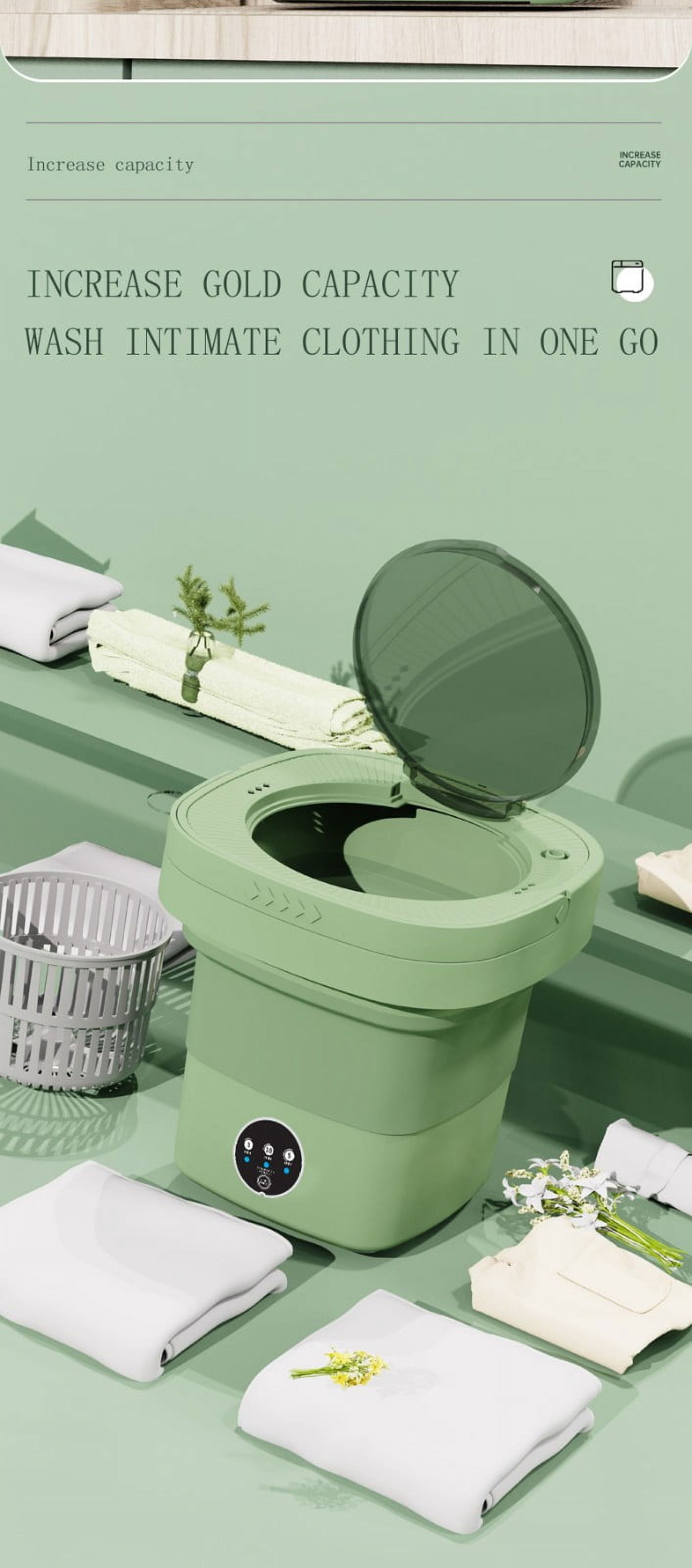 Green Green 7L Portable Mini Washing Machine Small Washer And Spinner Combo For Student Dormitory Apartment Baby Clothes Travel