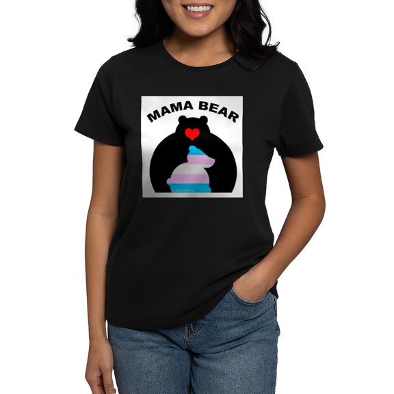 CafePress - Mama Bear Trans T Shirt - Women's Traditional Fit Dark T-Shirt