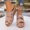 #0124-Khaki, variant on Women's Adjustable Strap Wedge Sandals, Open Toe Platform Mules, Cushioned Comfortable Slip On Slippers for Summer Beach Daily Gift