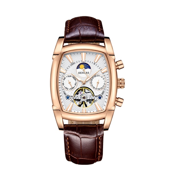 Ladies / Men's Automatic Wrist Watch Self-Wind Mechanical Watch,Luminous Display (Brown)