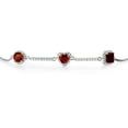 thumbnail image 2 of Gem Stone King Keren Hanan Round Heart Princess Cut Red Garnet Created Moissanite 925 Sterling Silver Tennis Bracelet for Women (2.88 cttw, Fully Adjustable up to 9 inch), 2 of 4