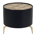 thumbnail image 2 of Sagebrook Home Modern Neutral Wood Gold Leaf Round Top Coffee and Accent Table, 2 of 8