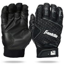 Franklin Sports MLB Batting Gloves - 2nd Skinz Youth Batting Gloves - Baseball   Softball Gear - Kids Black Pair - Youth Medium