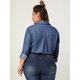 thumbnail image 5 of CamiVaqueManLarBolsillo En El Pecho BluDe Cambray Botón Abajo TalGrande PaMujeres Azul XXL, 5 of 6