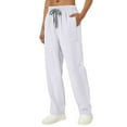 thumbnail image 2 of Open Bottom Scrub Pants Womens Knit Yoga Waist Straight Leg Cargo Pants Classic fit White 2XL 29", 2 of 5