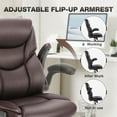 thumbnail image 4 of CONCETTA Ergonomic Executive Office Chair - High Back PU Leather Desk Chair with Adjustable Lumbar Support, Soft Padded Seat, Swivel & Rolling Wheels, Brown, 4 of 6