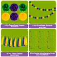 thumbnail image 3 of 32 Piezas De Decoraciones De Mardi Gras, Suministros Para Regalos De Fiesta, Accesorios De Decoración De Mardi Gras, Telón De Fondo Para Colgar En Forma De Remolino, Pompones De Papel De Seda, Guirnal, 3 of 5