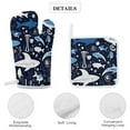 thumbnail image 4 of Marine Animals Heat Resistant Microwave Oven Gloves Set for BBQ Baking Grilling,Baking Gifts Cooks for Women,Housewarming Gifts for New Home, 4 of 6