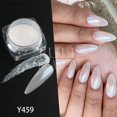 thumbnail image 1 of Brillo de uñas blanco perla Aurora amarillo rosa cromo polvos de luz de luna espejo de concha de Fritillary pigmento polvo decoración de uñas # Y459 Dengxun unisex, 1 of 2
