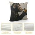 thumbnail image 4 of Awypu Gorilla Decorative Pillow Cover, Throw Pillow Monkey Sitting and Look A Glass of Beer Pillow Cases Oblong Cushion Covers for Home Sofa Couch, 4 of 5