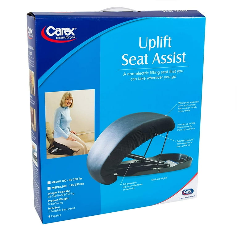 Carex Uplift Premium Seat Assist Mobility Lift Cushions Black