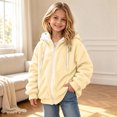 thumbnail image 3 of Mitankcoo Sherpa Hooded Jacket for Girls Warm Fleece Zip Up Long Sleeve Hoodie Fall Winter Coat Outerwear, 3 of 6