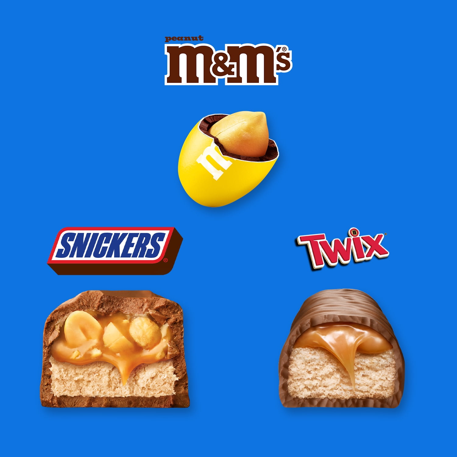Snickers, M&M's & Twix Mini Assortment Party Chocolate Candy