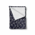 thumbnail image 2 of Geometric Soft Flannel Fleece Throw Blanket, Hand Fan Pattern East Culture Inspirations Oriental Motif Kimono Design, Cozy Plush for Indoor and Outdoor Use, 60" x 80", Dark Blue Cream, by Ambesonne, 2 of 6