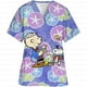 thumbnail image 4 of Ropa de mujer Estampado de dibujos animados de Snoopy Cuello en V Ropa de trabajo para mujer Tops Manga corta Con bolsillos Uniforme médico de enfermería, 4 of 5