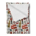 thumbnail image 2 of London Soft Flannel Fleece Throw Blanket, Doodle English Crown London Cab Telephone Booth Watch Big Ben Umbrella Bicycle, Cozy Plush for Indoor and Outdoor Use, 50" x 60", Multicolor, by Ambesonne, 2 of 5
