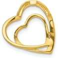 thumbnail image 3 of 14k Yellow Gold and Rhodium .01ct. Diamond Double Heart Chain Slide Natural Diamonds, 3 of 6
