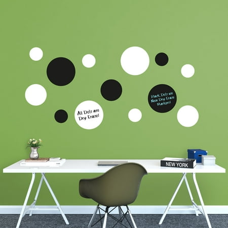 Fathead Dry Erase Black White Message Dots Large Removable