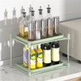 thumbnail image 2 of 2 Tier Lazy Susan Organizer Rack Rotating Seasoning Holder for Kitchen Bathroom, 2 of 9