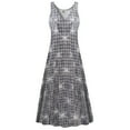 thumbnail image 1 of Plus size Womens Dress Silver Polaris Designer Print Sleeveless Low V-Neck Princess Cut, 1 of 4